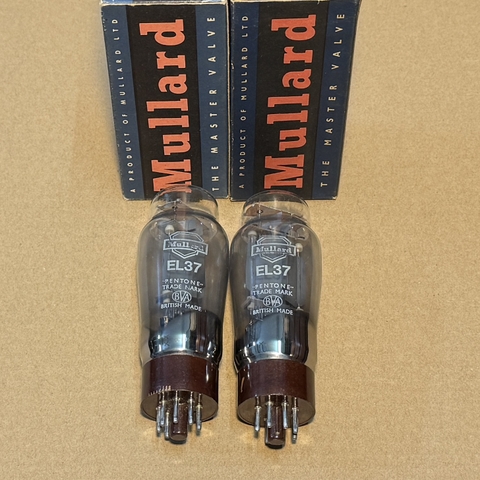 2Pc Mullard EL37 KT66 Brown Base Valve Tube In Original Box (VT5)