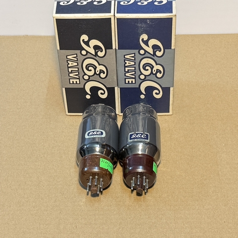2Pcs GEC KT66 Gray Glass - Brown Base Valves / Tubes New Old Stock (V3)
