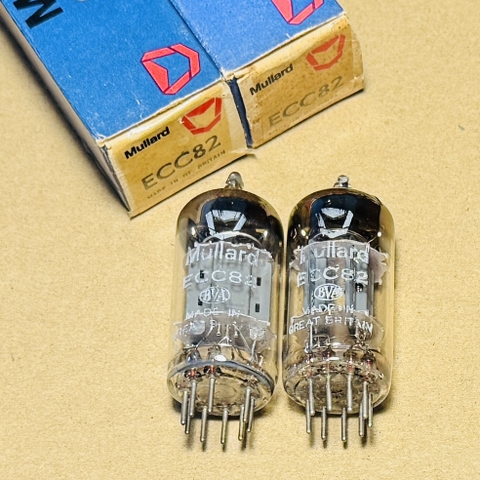 Pair Mullard ECC82 12AU7 Halo Getter Valve Tube New In Box (V22)