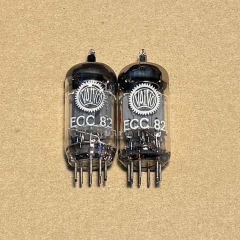 2x Valvo ECC82 12AU7 Halo Getter Vacuum Tubes