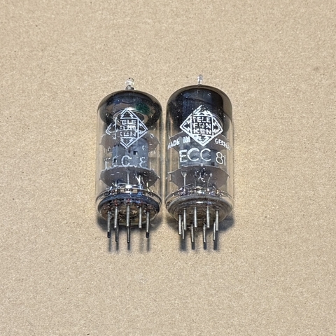 2Pc Telefunken ECC81 diamond bottom tubes tested Good TV7