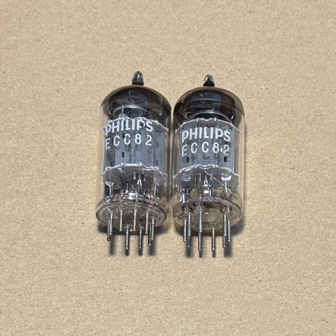 2pc Philips ECC82 Medium Plate 15mm O Getter 12AU7 Valves Tube