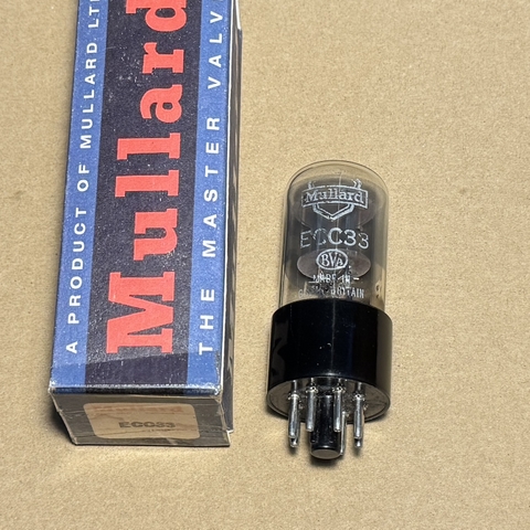 1x Mullard ECC33 Grey Plate Valve Tubes 1958 Eq B65 6SN7GT ECC32 (Code 5k2 B7J3)