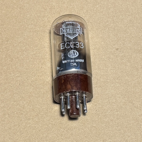 1x Mullard ECC33 Brown  Base Valve Tubes 1950 Eq B65 6SN7GT ECC32 CV181 (Code 1324 E4)
