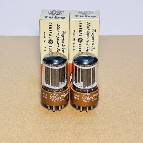 Two, New In Box, RCA GE 5692 Brown Base 3mica Pair Matching 6SN7GT