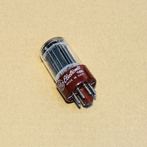 1x RCA GE 5692 6SN7GT Red Base, 3mica Black Plate Valve Tube