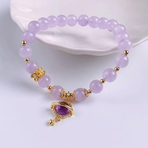 [DUJI] Vòng tay thạch anh tím violet 5A đá tự nhiên 100%