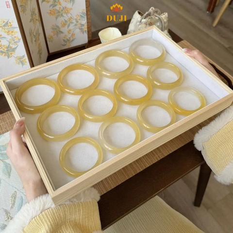 Vòng tay ngọc thạch anh băng tự nhiên vòng tay đường Hetian