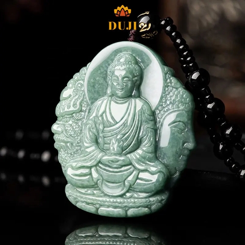 Mặt dây chuyền Phật A Di Đà bằng ngọc thiên nhiên
