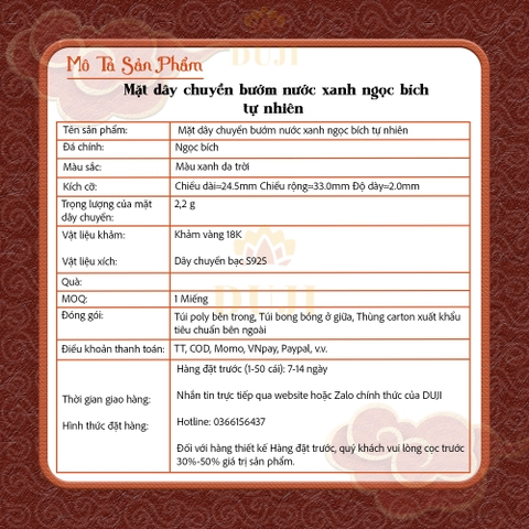 Mặt dây chuyền bướm nước xanh ngọc bích tự nhiên khảm vàng 18K trang sức