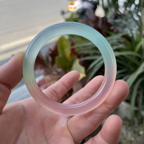 Vòng tay đá mã não tự nhiên ánh hồng xanh