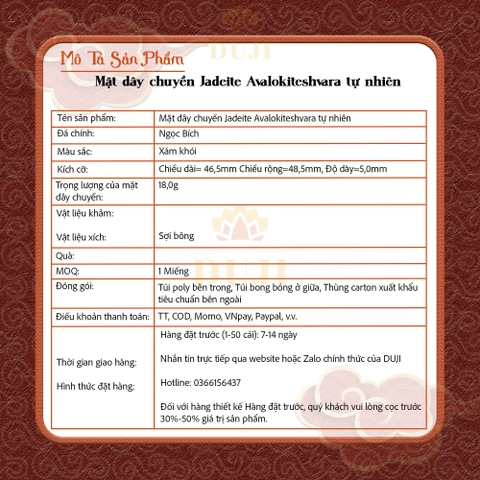 Mặt dây chuyền ngọc bích tự nhiên Avalokiteshvara Avalokiteshvara màu xanh nước loại ngọc bích