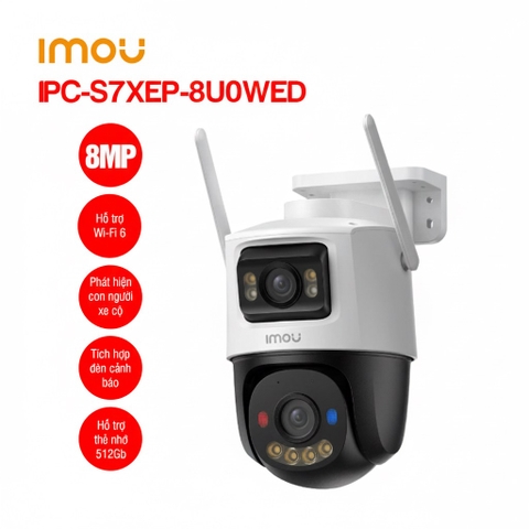 Camera IP WiFi 2 Mắt Cruiser Dual 8MP IPC-S7XP-8M0WED/ IPC-S7XEP-10M0WED IMou Xoay 360