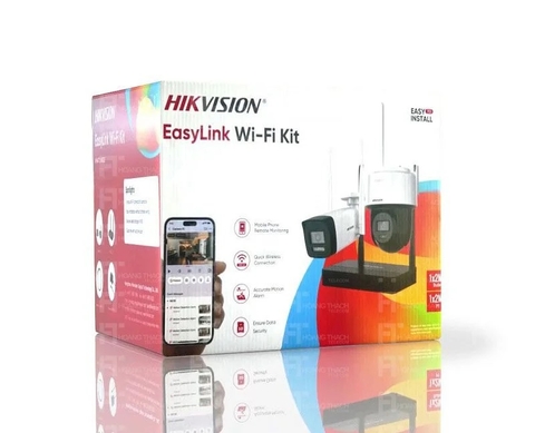 Bộ Kit camera IP DS-J142I/NKS422W03H Wifi 2.0 Megapixel HIKVISION, kết nối Wi-Fi 6, hồng ngoại IR30 mét