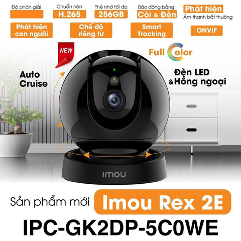 IMOU REX 2D IPC-GK2DP-5C0W/ IPC-GS2DP-5K0W Camera trong nhà 5MP, độ phân giải 3K