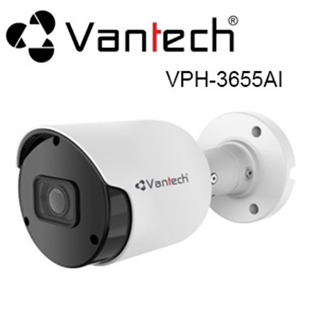 Camera Dome IP Vantech VPH-3655AI ( 5.0 Megapixel, ống kính 3.6mm/6mm, hồng ngoại 30m, tích hợp AI)