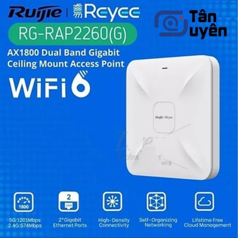 Wi-Fi 6 Dual Band Ceiling Mount Access Point RUIJIE RG-RAP2260(G)