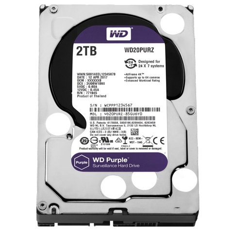 Ổ Cứng HDD 1T 2T 3T 4T 6T 8T WD PURPLE Surveilance Sata Chuyên Camera Chính Hãng.