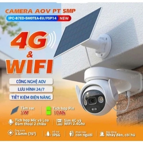 [Chính hãng] Camera IP iMou IPC-B7ED-5M0TEA 5MP 4G & Wi-Fi Kèm Tấm Pin Năng Lượng Mặt Trời