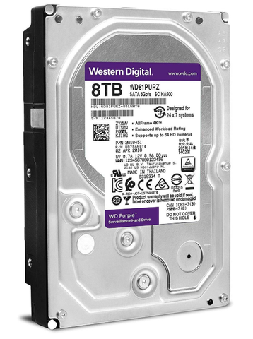 Ổ Cứng HDD 1T 2T 3T 4T 6T 8T WD PURPLE Surveilance Sata Chuyên Camera Chính Hãng.