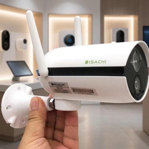 Camera IoT Wifi thông minh ISACHI SC-B1 2MP 1080P, xoay trái phải, đàm thoại 2 chiều, hồng ngoại 10m