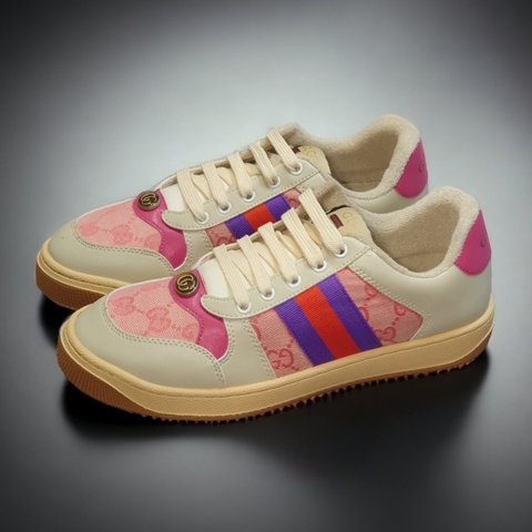 Giày Sneaker GC Leather Pink Hồng Bản Chuẩn-Full Phụ Kiện,Giày thể thao GC Hải Tú HồngGiày thể thao gu.cci sơn tùng hồng