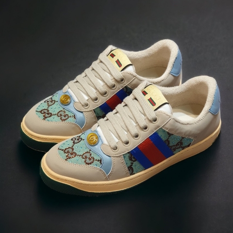 Giày Thể Thao Gu.cci Sơn Tùng Gót Xanh Dương Bản Cao Cấp Đẹp Nhất Thị Trường Full Bill Box,Sneaker Gu.CCi Xanh Đính Đá