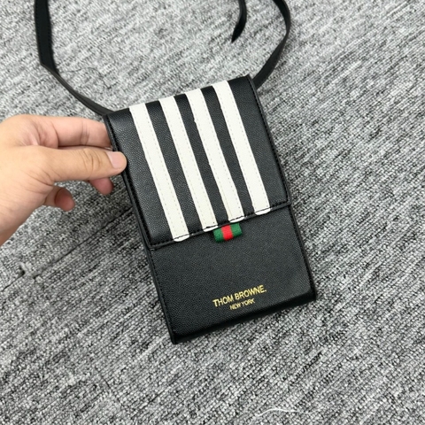 [ AIO LUXURY ] Túi Phone Bag Thom Hoạ Tiết Kẻ 4 Sọc Cao Cấp-Túi Đeo Chéo Thom Bag Nam Nữ Mix Phối Viền Sọc Ful Box.