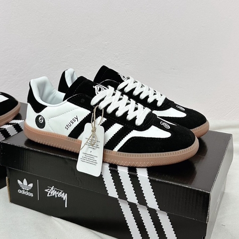 [AIO sneaker] Giày_Adidas Samba Origianl x Stussy Nam Nữ  Đen Sọc Trắng  Cá Tính Mẫu Basic Full Box Bill