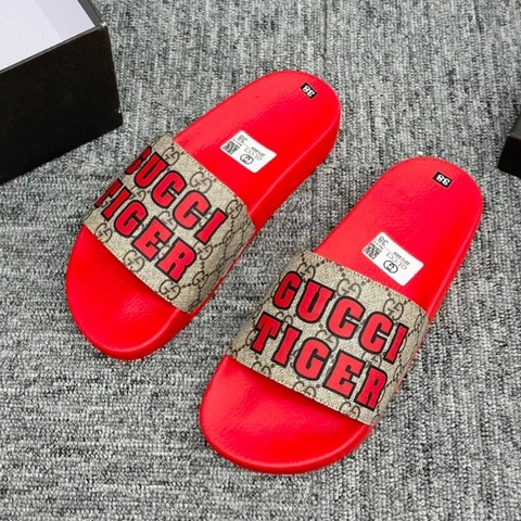 Dép GC Họa tiết Đỏ in chữ Kiểu Cách Độc Lạ - Dép Quai đế đúc công nghệ cao chống nún tốt dép bền đẹp 2024