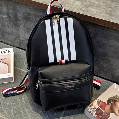 Balo Thomr Browne Hoạ Tiết 4 vạch Trắng Cao Cấp , Balo Da Nam Nữ, Cặp Đi chơi đi học đi du lịch mới nhất 2024