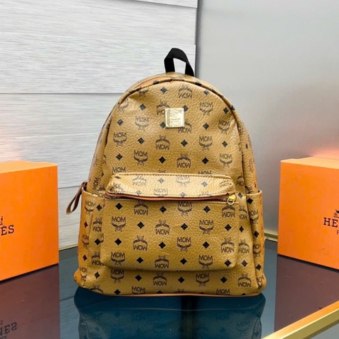 Balo MCM CAM ĐEN cao cấp - Chất liệu da phối vải - Fom dáng cực đẹp - Size 45 cực bự - Dành cho ae đi học và Du lịch
