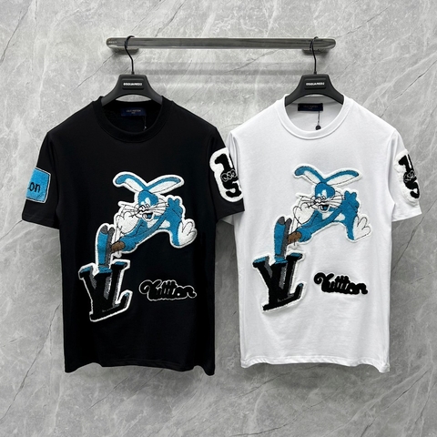 Siêu phẩm Áo Thun LV cao cấp thêu xù logo LV cực nét 2024, áo phông lv thêu lông xù cực đẹp xịn mịn