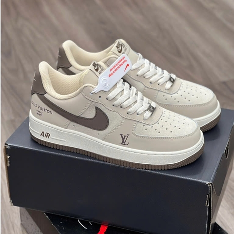 Giày LV x AF1 07  Low Dark Grey, AF LV Xám Kem