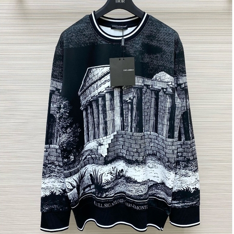 Áo Sweater Dài Tay DG Chất Áo Nỉ, Áo sweater nỉ thu đông nam nữ phối họa tiết đẹp sắc nét cực sang chảnh 2024