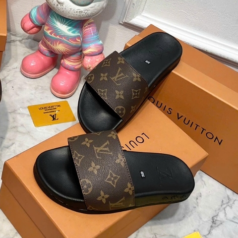 Dép quai ngang kẻ caro cao cấp vân chìm quai da đế pu siêu đẹp size 37 đến 43 -depunisex34