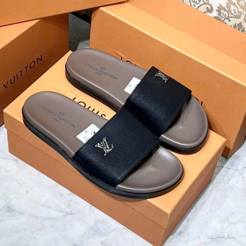 Dép Quai Ngang Da Sít Quai May Dù Phối Họa Tiết Con Ong, Đế 2 LỚP Hàng Cao CẤP