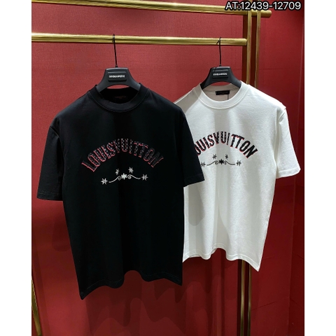 Áo thun thêu Logo vàng Lờ .Vê, có thêu mặt sau, thời trang nam chất cotton thấm hút mồ hôi. Áo thun cotton