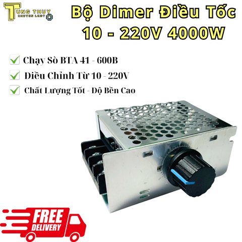 Bộ Dimmer Điều Tốc 4000W – Chạy Sò BTA41-600B, Điều Chỉnh Dễ, Bền & Ổn Định
