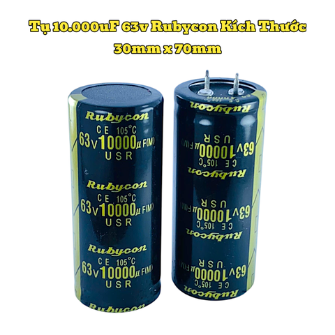 Tụ lọc nguồn Amply 10000uF 63v Kích Thước 30mm x 70mm Loại Tốt