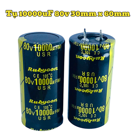 Tụ Hoá, Tụ Lọc Nguồn Amly 10000uF 80v Kích Thước 30mm x 60mm Loại Tốt