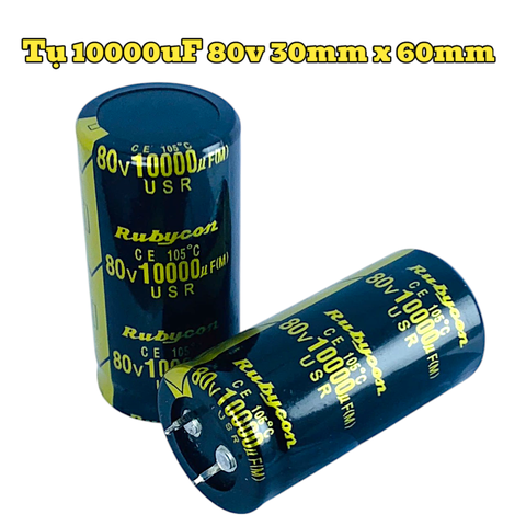 Tụ Hoá, Tụ Lọc Nguồn Amly 10000uF 80v Kích Thước 30mm x 60mm Loại Tốt
