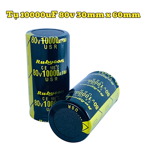 Tụ Hoá, Tụ Lọc Nguồn Amly 10000uF 80v Kích Thước 30mm x 60mm Loại Tốt