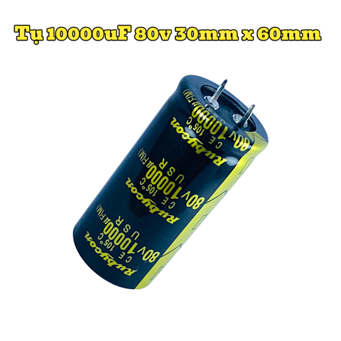 Tụ Hoá, Tụ Lọc Nguồn Amly 10000uF 80v Kích Thước 30mm x 60mm Loại Tốt