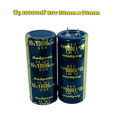 Tụ Hoá, Tụ Lọc Nguồn Amly 10000uF 80v Kích Thước 30mm x 70mm Loại Tốt