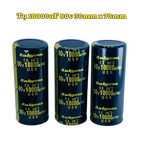 Tụ Hoá, Tụ Lọc Nguồn Amly 10000uF 80v Kích Thước 30mm x 70mm Loại Tốt
