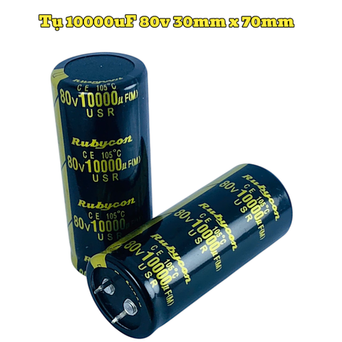 Tụ Hoá, Tụ Lọc Nguồn Amly 10000uF 80v Kích Thước 30mm x 70mm Loại Tốt