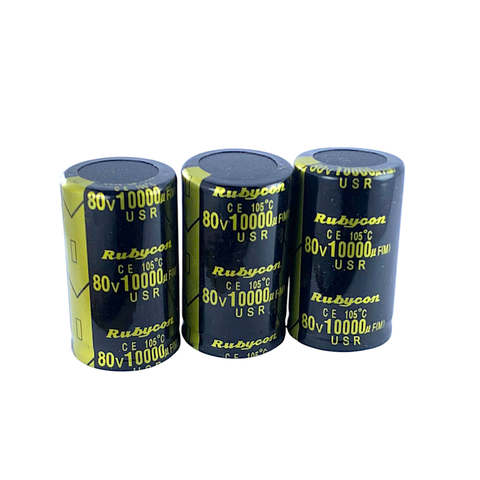 Tụ Lọc Nguồn Amly 10000uF 80v Rubycon Vàng - Kích Thước 30x50mm