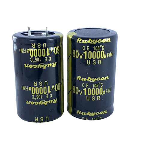 Tụ Lọc Nguồn Amly 10000uF 80v Rubycon Vàng - Kích Thước 30x50mm