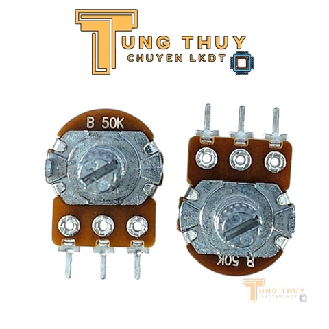 10 Con Chiết Áp Cán Tròn, Trơn Dài 15mm 10K 50K Đơn và Kép Hàng Đài Loan Chất Lượng Cao